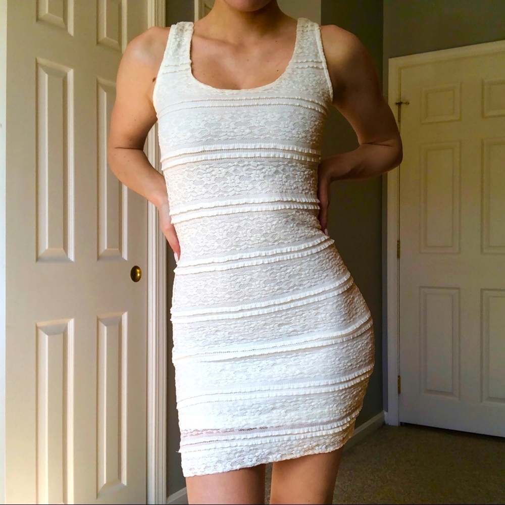 White Lace Bodycon Dress